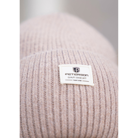 Căciulă beanie bej pentru femei, mărime universală, cu sigla mărcii - Peterson PTR-PTN HAT-10-5516 KHAK [9]