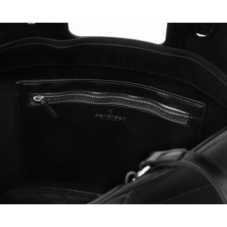 Geantă mare de damă, tip shopper, neagră, din piele ecologică, cu închidere cu fermoar - Peterson PTR-PTN TOR-ALE-29 BLACK [5]