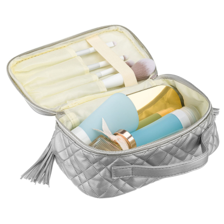 Geantă cosmetică argintie cu un singur compartiment, din material sintetic și închidere cu fermoar - Peterson PTR-PTN KOS-DA-10-3187 S [6]