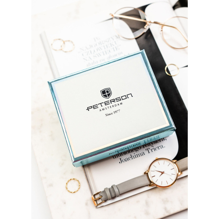 Portofel mare, orizontal, pentru femei, din piele naturală și ecologică, bleumarin - Peterson PTR-PTN PX24-F773 NAVY [9]