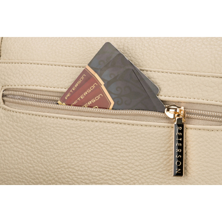 Geantă elegantă de damă din piele ecologică - Peterson PTR-PTN MIS-04-3636 BEIG [6]
