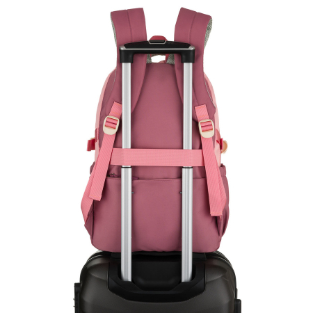 Rucsac școlar spațios din poliester roz, cu bretele reglabile - Peterson PTR-PTN 8610-1327 PINK [5]
