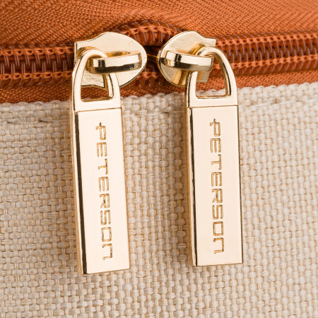 Geantă cosmetică din material sintetic bej și maro, cu mâner și închidere cu fermoar - Peterson PTR-PTN KOS-DA-16-3491 B [6]