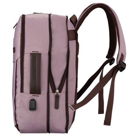 Rucsac de călătorie roz din poliester cu port USB - Peterson [6]