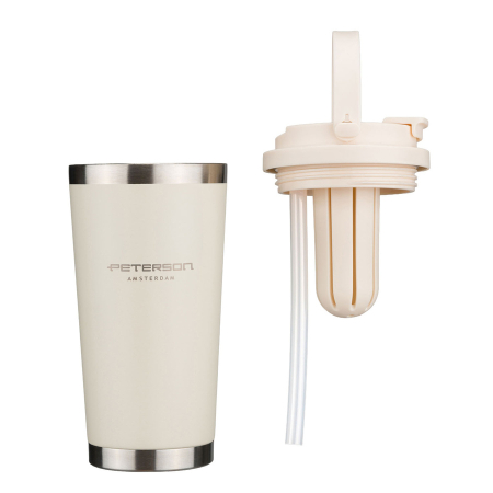 Cană termică practică din oțel inoxidabil ecru cu mâner practic, capacitate 560 ml - Peterson [6]