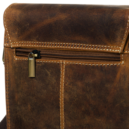 Geantă elegantă de culoare maro pentru bărbați, din piele naturală, cu un singur compartiment - Peterson PTN 5842-TMH-4862 TA [4]