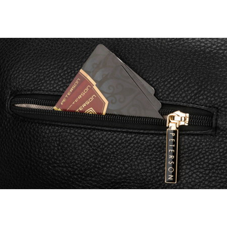 Geantă elegantă de damă din piele ecologică de culoare neagră - Peterson PTR-PTN MIS-02-3551 BLAC [7]