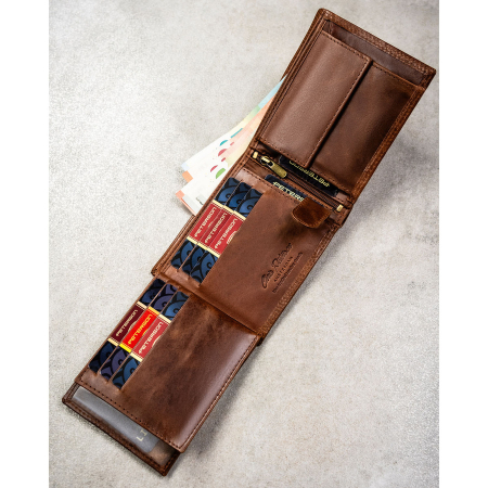 Portofel mare bărbătesc din piele, maro, cu sistem RFID - Peterson PTR-PTN N992-LWC-0734 CO [7]