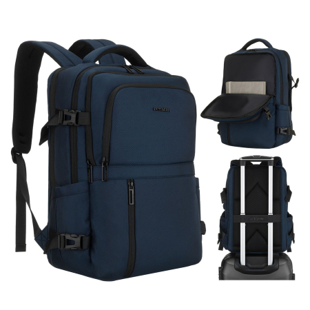 Rovicky - Rucsac de călătorie bleumarin din poliester cu compartiment pentru laptop și bretele reglabile - Peterson PTR-PTN HY241-7031 NAVY