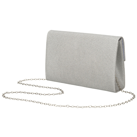 Geantă tip clutch cu sclipici argintiu și un lanț elegant - Rovicky PTR-R-XS030-2-0856 SILVE [2]