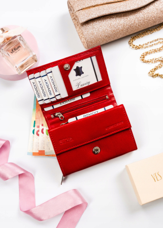 Portofel clasic de damă din piele naturală - Rovicky PTR-R-RD38-GCL-BL RED [7]