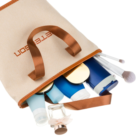 Geantă cosmetică din material sintetic bej și maro cu închidere cu fermoar - Peterson PTR-PTN KOS-DA-15-3477 B [7]