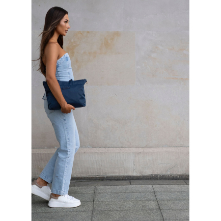 Geantă shopper bleumarin pentru femei cu închidere magnetică - Peterson PTR-PTN JN-10-0108 NAVY [9]