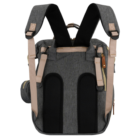 Rucsac spațios pentru mame, fabricat din poliester gri închis, echipat cu port USB - Peterson [8]