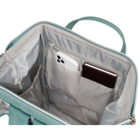 Rucsac spațios pentru laptop, verde mentă, cu port USB - Himawari PTR-1881-08(1) [9]