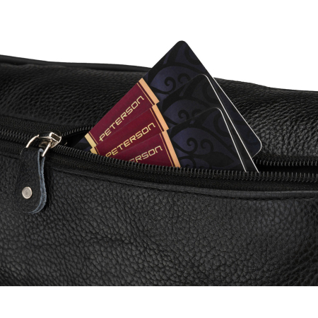 Geantă bărbătească din piele neagră cu închidere cu fermoar, compartiment unic - Rovicky PTR-R-3011-CLB-1807 BLAC [5]