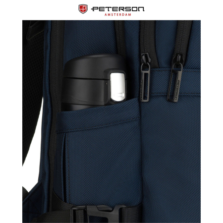 Rucsac de călătorie bleumarin din poliester cu compartiment pentru laptop și bretele reglabile - Peterson PTR-PTN HY241-7031 NAVY [32]