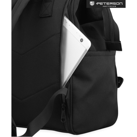 Rucsac de damă cu compartiment pentru laptop, fabricat din poliester negru - Peterson [32]