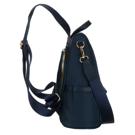 Rucsac de damă din nailon și piele ecologică de culoare bleumarin, cu închidere cu fermoar - Peterson PTR-PTN JN-12-0207 NAVY [6]