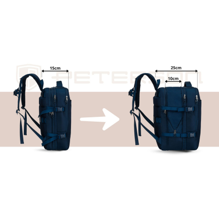 Rucsac de călătorie bleumarin cu port USB - Peterson PTR-PTN 24421-5098 NAVY [7]