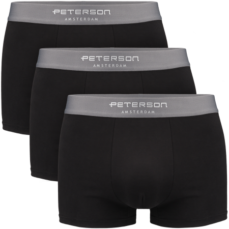 Set boxeri bărbați, mărime M, chiloți negri, din bumbac, set de 3 perechi - Peterson PTR-PTN MY-3-B01M-BL [1]