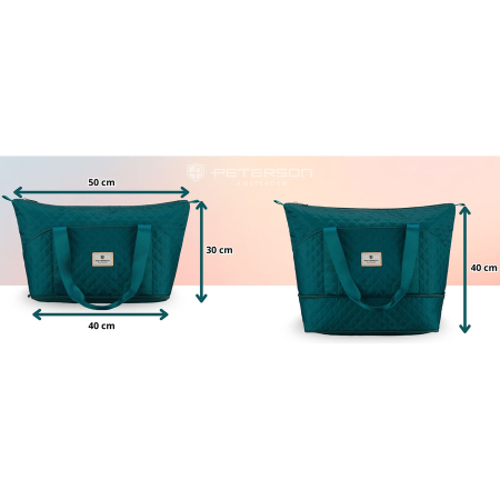 Geantă de antrenament din poliester verde, suspendată pe mânere confortabile - Peterson PTR-PTN PIK-02-8601 TURQ [1]