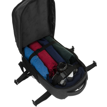 Rucsac negru din poliester, spațios și potrivit pentru călătorii, perfect pentru bagajul de mână - Peterson PTR-PTN SIKORKA-6460 BLA [5]