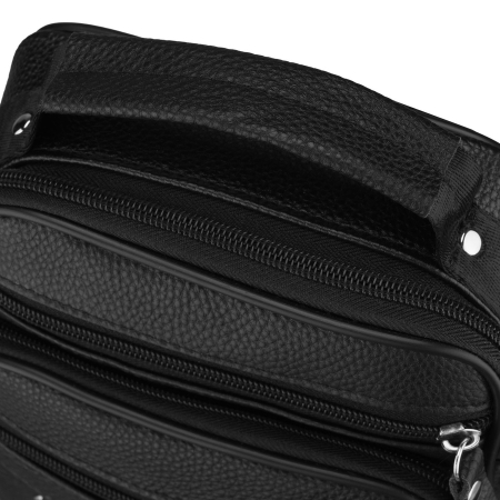 Geantă de umăr bărbătească neagră din piele naturală, cu un singur compartiment - Rovicky PTR-R-ST7-03-7595-BLACK [7]