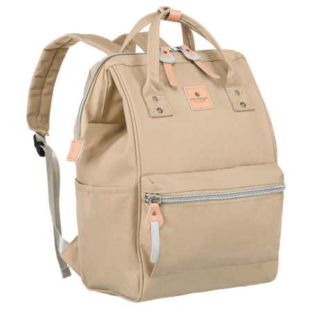 Rucsacuri Dama - Rucsac de călătorie pentru femei din poliester, de culoare bej, cu bretele reglabile - Peterson PTR-PTN BETA BEIGE