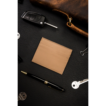 Husa eleganta pentru carduri din piele naturala de culoare bej PTR-CC323-ACL-7109 L.BEI [2]