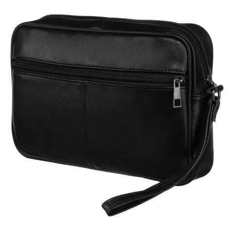 Geantă bărbătească din piele neagră cu buzunare exterioare și mâner - Rovicky PTR-R-13209-2105 BLACK [2]