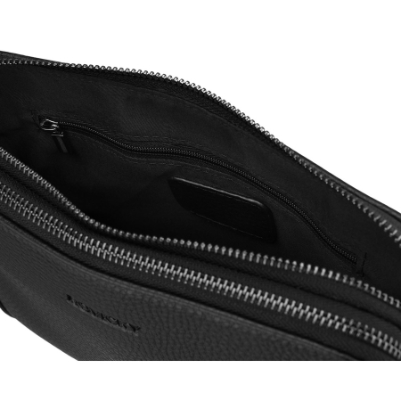 Geantă bărbătească clasică, neagră, din piele ecologică, cu fermoar - Rovicky PTR-R-SDR-01-1631 BLACK [4]