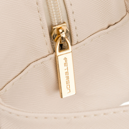 Geantă cosmetică bej din material sintetic cu panou transparent - Peterson PTR-PTN KOS-DA-21 CREAMY [5]