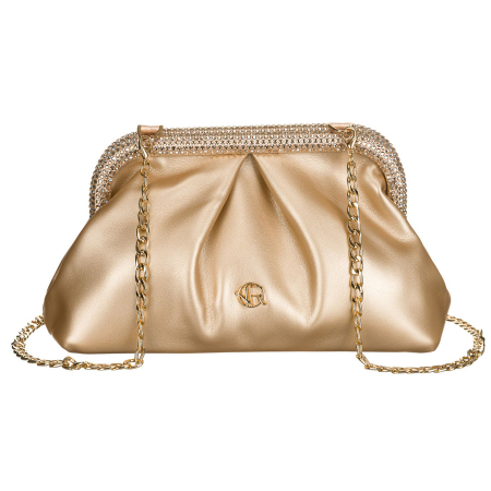 Clutch / Posete Plic - Geantă tip clutch de damă din piele ecologică, de culoare aurie - Rovicky PTR-R-XS020-4177 CHAMPAG