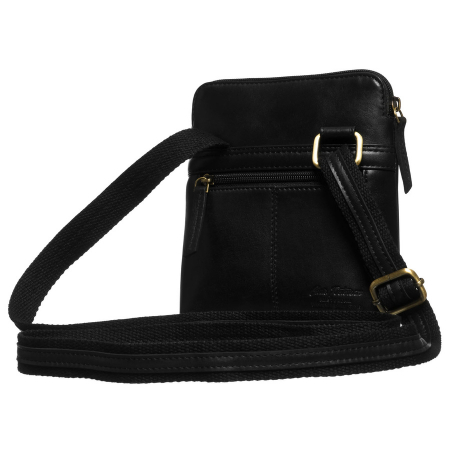 Geantă practică bărbătească din piele naturală, de culoare neagră, cu buzunare exterioare - Peterson PTR-PTN 19004-TUM-0598 B [3]