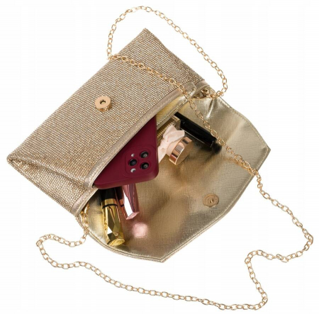 Geantă clutch de damă elegantă cu zirconi - Peterson PTR-PTN XS102-8726 GOLD [7]