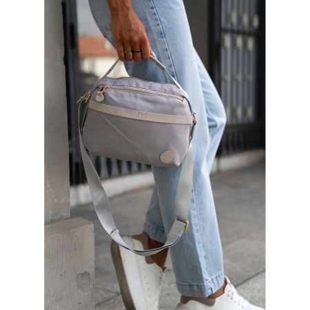 Geantă de damă gri din nailon cu închidere cu fermoar - Peterson PTR-PTN JN-13-0269 GRAY [3]