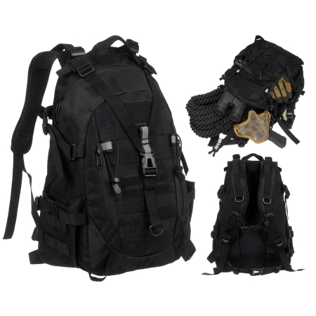 Import - Rucsac militar sport negru cu bretele reglabile - Peterson PTR-PTN BL075-8076 BLACK