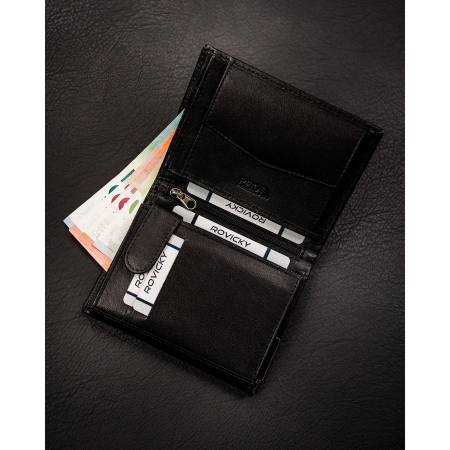 Portofel din piele naturala pentru barbati Ronaldo PTR-RM-04-BDF-BL BLACK [4]