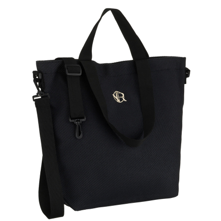 Rovicky - Geantă neagră de damă din poliester cu buzunar exterior - Rovicky PTR-R-TZ15605-ZH BLACK