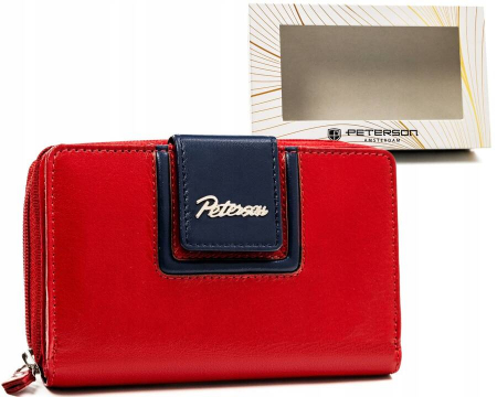 Portofele Dama - Portofel dama din piele naturala Peterson PTR-PTN KA-28-9689 RED/N