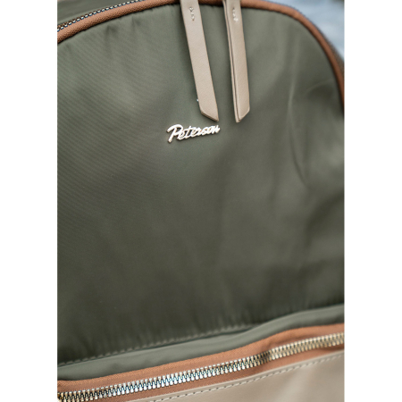 Rucsac verde, urban, pentru femei, din poliester, cu fermoare - Peterson PTR-PTN JN-11-0177 GREEN [21]