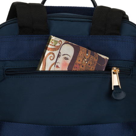 Rucsac de damă bleumarin din nylon cu bretele reglabile și închidere cu fermoar - Peterson PTR-PTN JN-08-9997 NAVY [14]