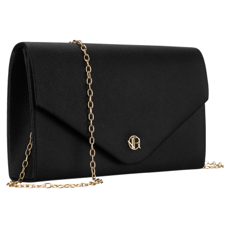 Import - Geantă tip clutch neagră de damă din piele ecologică, cu un singur compartiment - Rovicky PTR-R-XS030-1-0801 BLACK