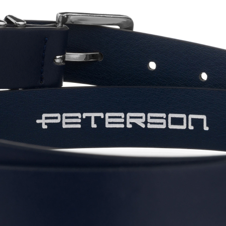 Curea de damă bleumarin din piele ecologică cu cataramă argintie - Peterson PTR-PTN STU-15S1 [4]