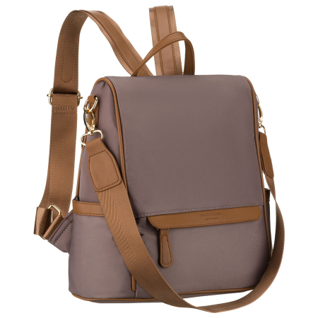 Rucsacuri Dama - Rucsac urban pentru femei, confecționat din nailon și piele ecologică, de culoare bej PTR-PTN JN-12-0214 BEIGE