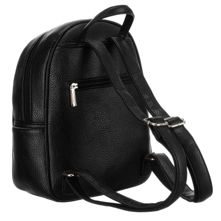 Rucsac elegant de damă, negru, mic, decorat cu matlasare și nituri argintii, piele ecologică Peterson PTN SPY-1-PIL BLACK [3]