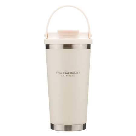 Cană termică practică din oțel inoxidabil ecru cu mâner practic, capacitate 560 ml - Peterson [4]