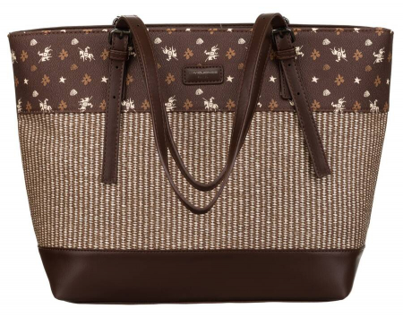 Geantă shopper mare de damă cu mânere reglabile - David Jones PTR-6875-4 BRO [1]