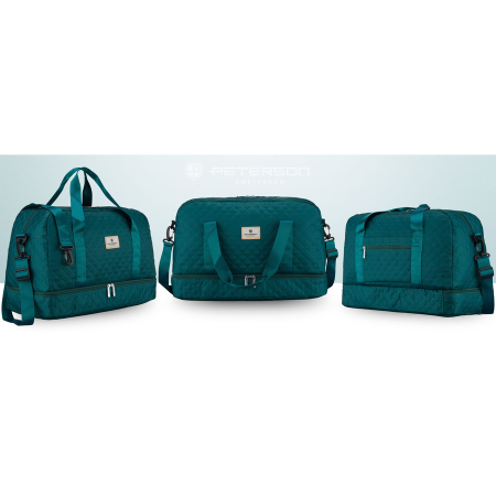 Geantă de antrenament verde, cu două compartimente, din poliester - Peterson PTR-PTN PIK-01-8557 TURQ [8]